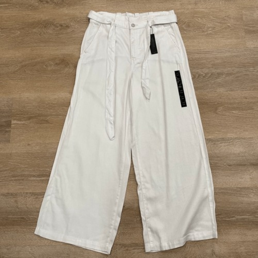 Banana Republic High‎ Rise Wide Leg Paperbag Pants Women's 12 White Belted NWT